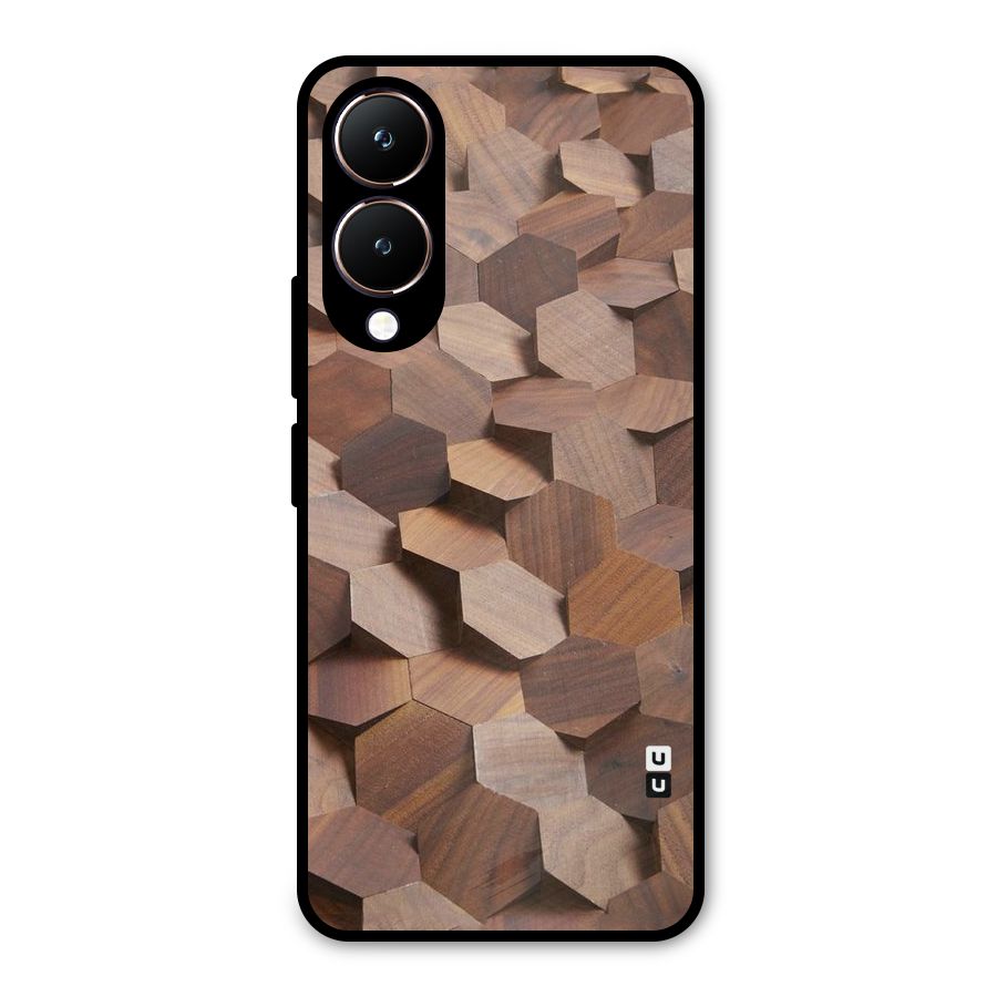 Uplifted Wood Hexagons Metal Back Case for Vivo Y28