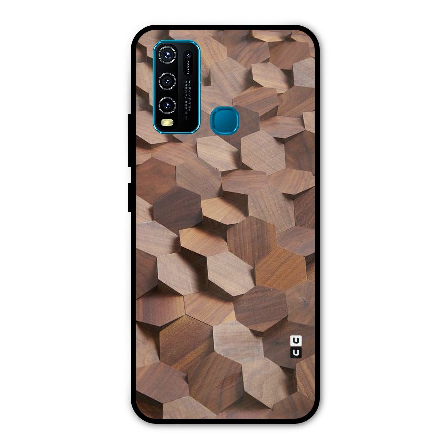 Uplifted Wood Hexagons Metal Back Case for Vivo Y30