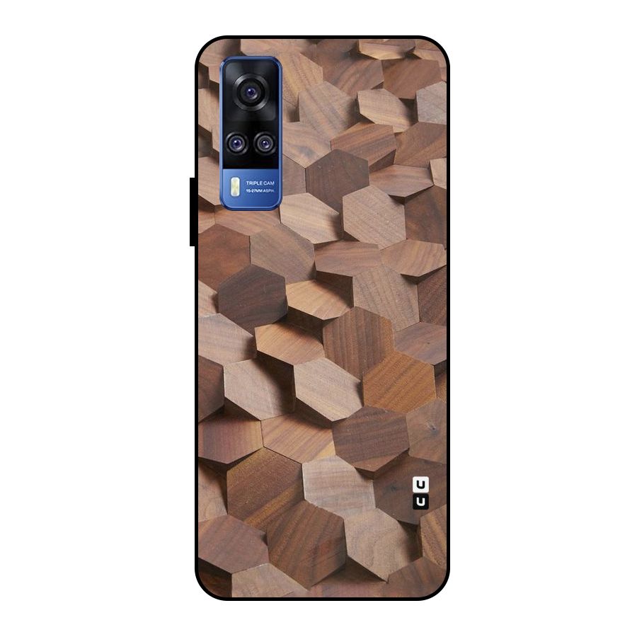 Uplifted Wood Hexagons Metal Back Case for Vivo Y51