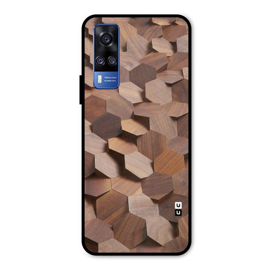 Uplifted Wood Hexagons Metal Back Case for Vivo Y51A