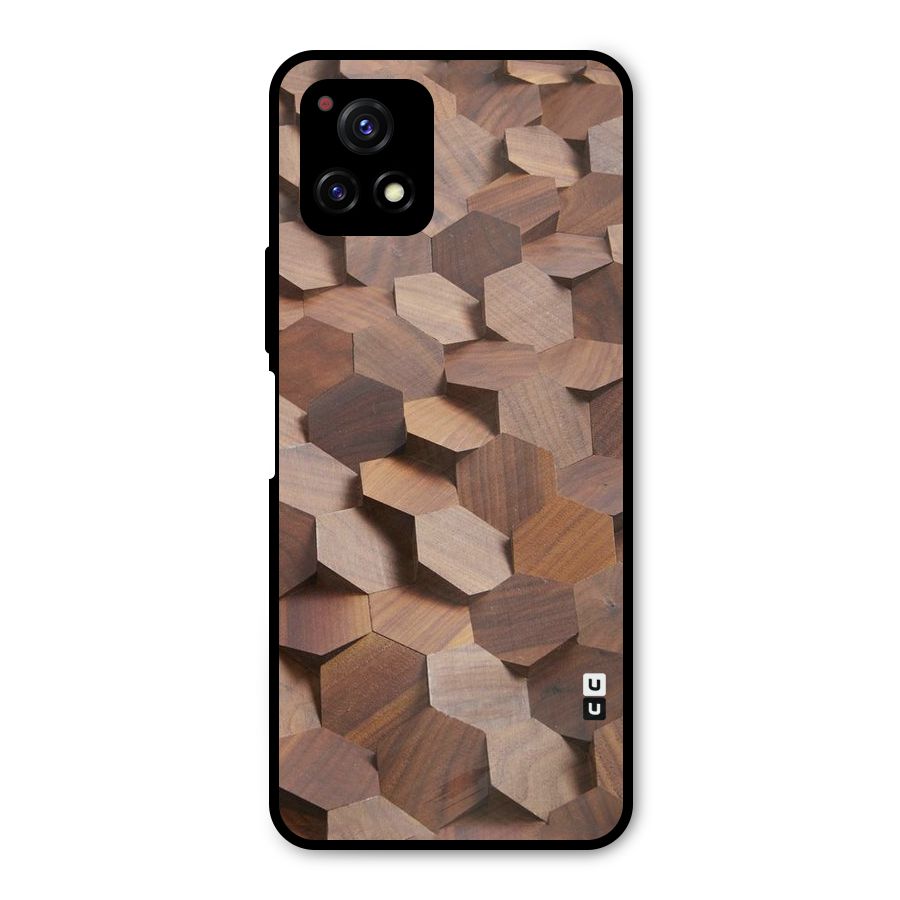 Uplifted Wood Hexagons Metal Back Case for Vivo Y72 5G