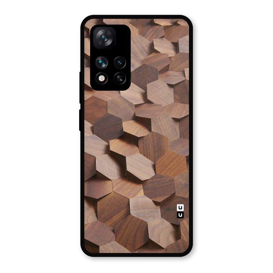 Uplifted Wood Hexagons Metal Back Case for Xiaomi 11i Hypercharge 5G