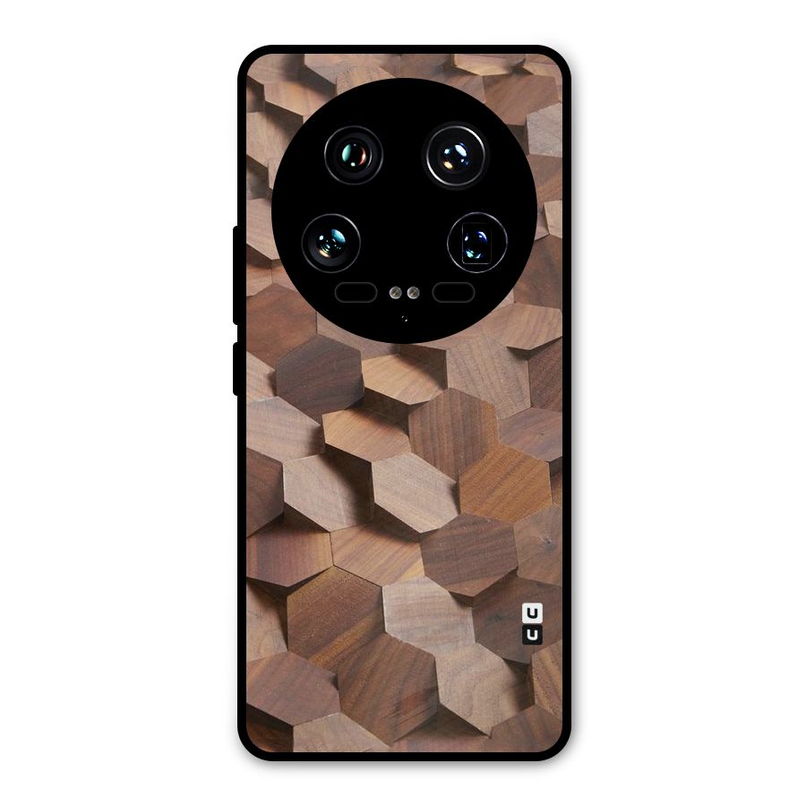 Uplifted Wood Hexagons Metal Back Case for Xiaomi 14 Ultra