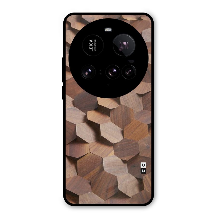 Uplifted Wood Hexagons Metal Back Case for Xiaomi 15 Ultra