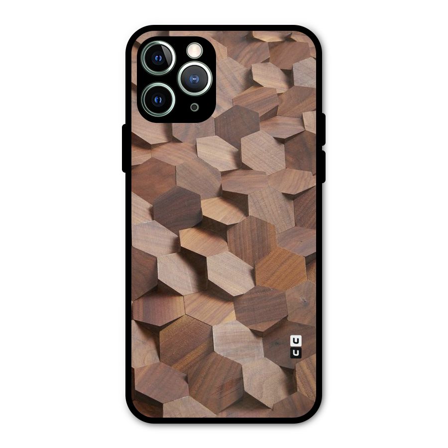 Uplifted Wood Hexagons Metal Back Case for iPhone 11 Pro Max