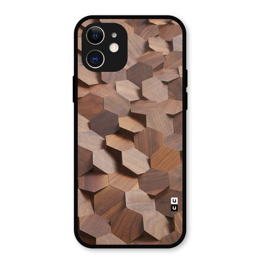Uplifted Wood Hexagons Metal Back Case for iPhone 12