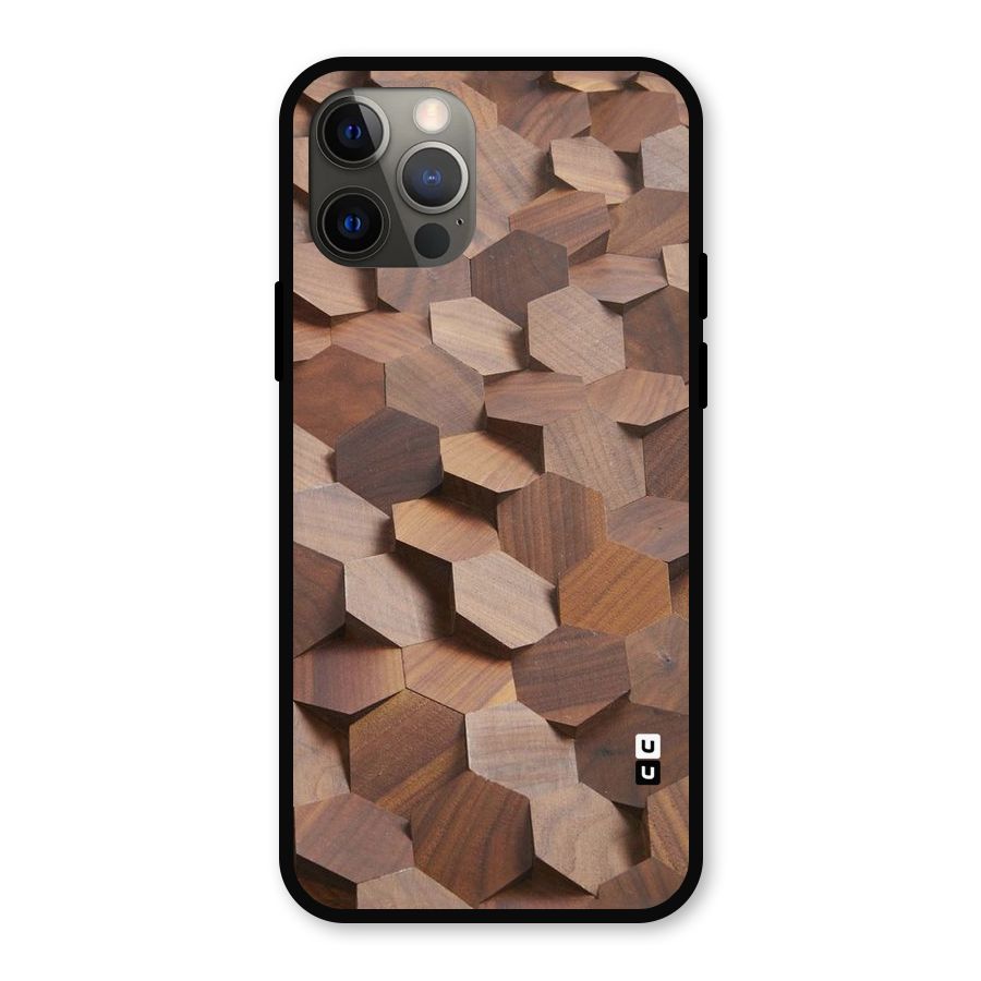 Uplifted Wood Hexagons Metal Back Case for iPhone 12 Pro