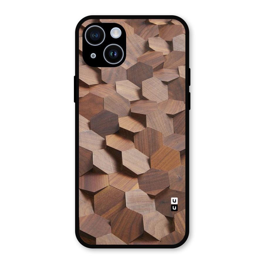 Uplifted Wood Hexagons Metal Back Case for iPhone 14