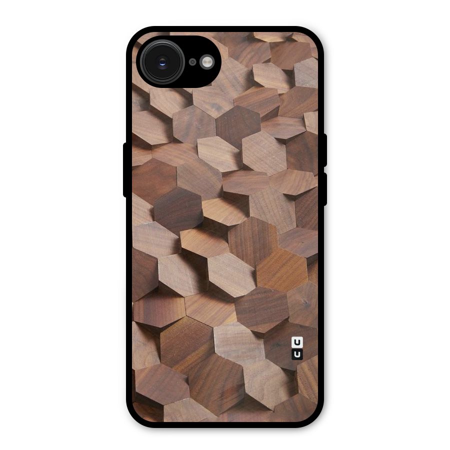 Uplifted Wood Hexagons Metal Back Case for iPhone 16e