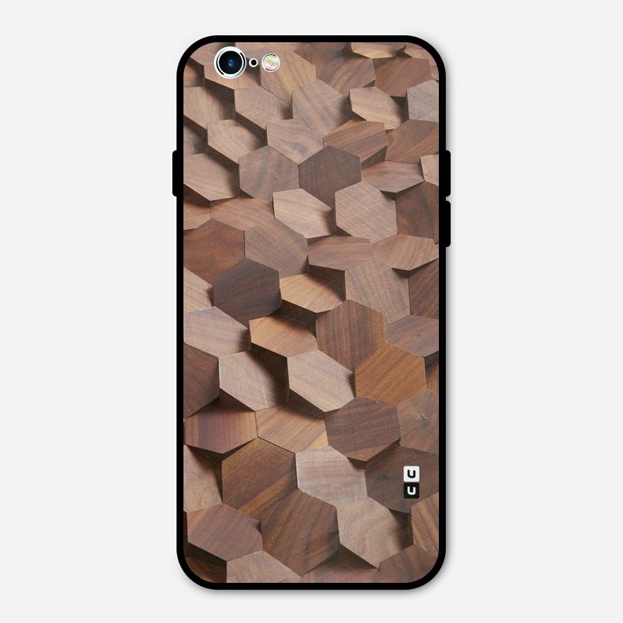 Uplifted Wood Hexagons Metal Back Case for iPhone 6 6s