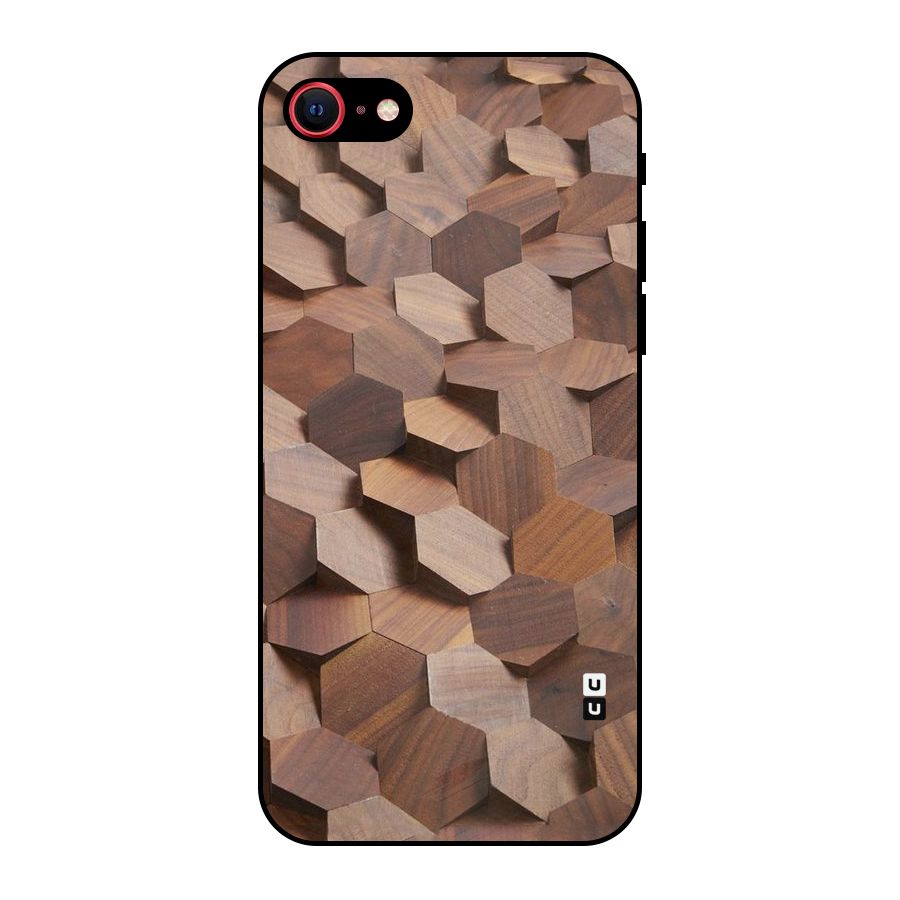 Uplifted Wood Hexagons Metal Back Case for iPhone 7