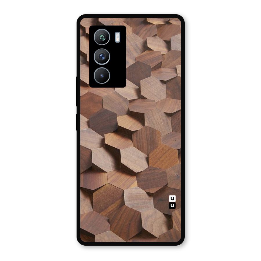 Uplifted Wood Hexagons Metal Back Case for iQOO 9 SE