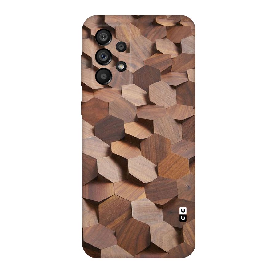 Uplifted Wood Hexagons Original Polycarbonate Back Case for Galaxy A73 5G
