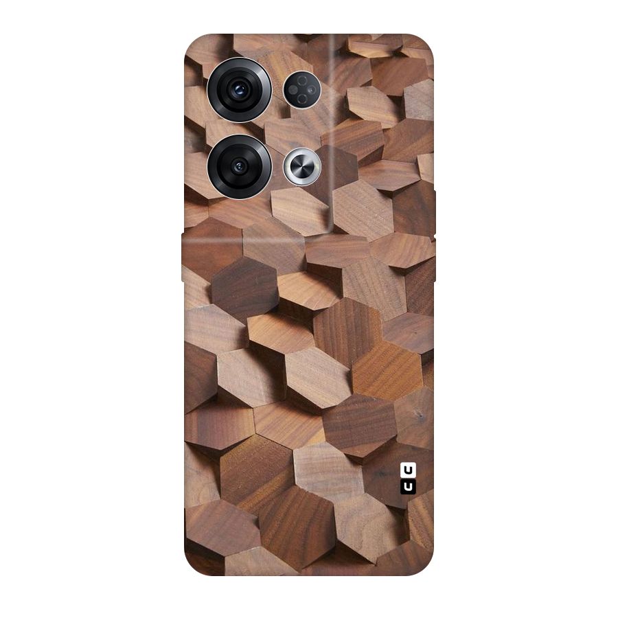 Uplifted Wood Hexagons Original Polycarbonate Back Case for Oppo Reno8 Pro 5G