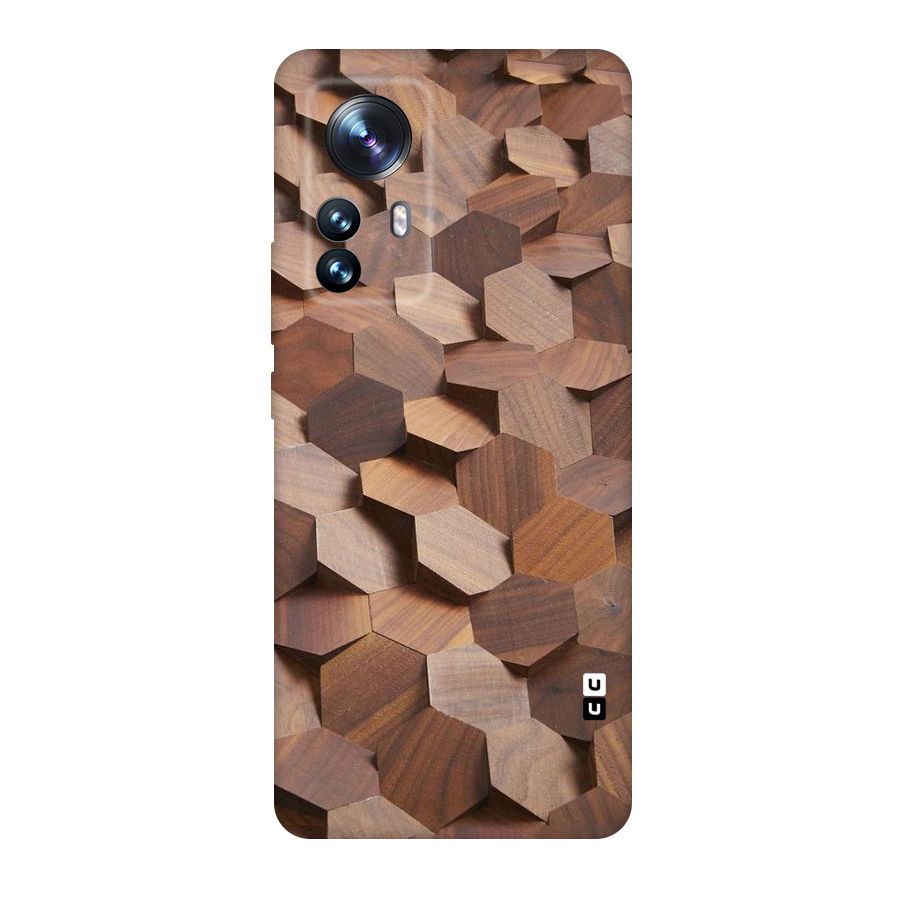 Uplifted Wood Hexagons Original Polycarbonate Back Case for Xiaomi 12 Pro