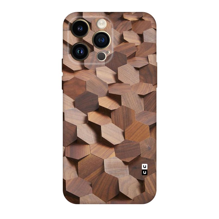 Uplifted Wood Hexagons Original Polycarbonate Back Case for iPhone 14 Pro Max