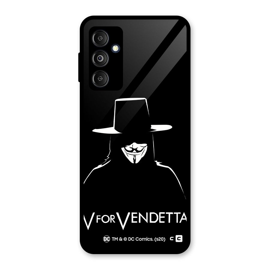 V for Vendetta Minimal Glass Back Case for Galaxy M14 5G