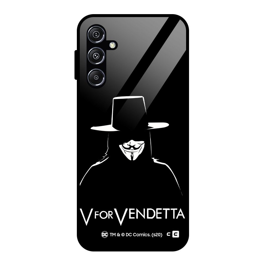 V for Vendetta Minimal Glass Back Case for Galaxy M34 5G