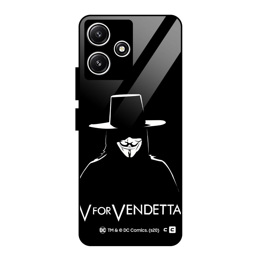 V for Vendetta Minimal Glass Back Case for Redmi 12 5G
