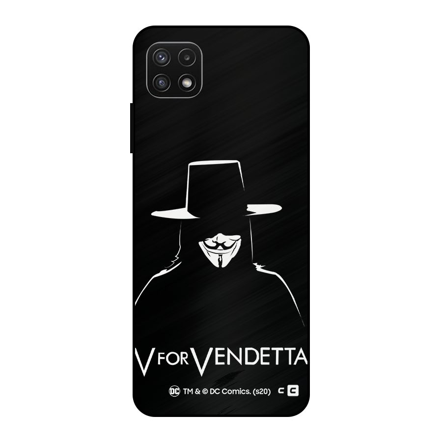 V for Vendetta Minimal Metal Back Case for Galaxy A22 5G