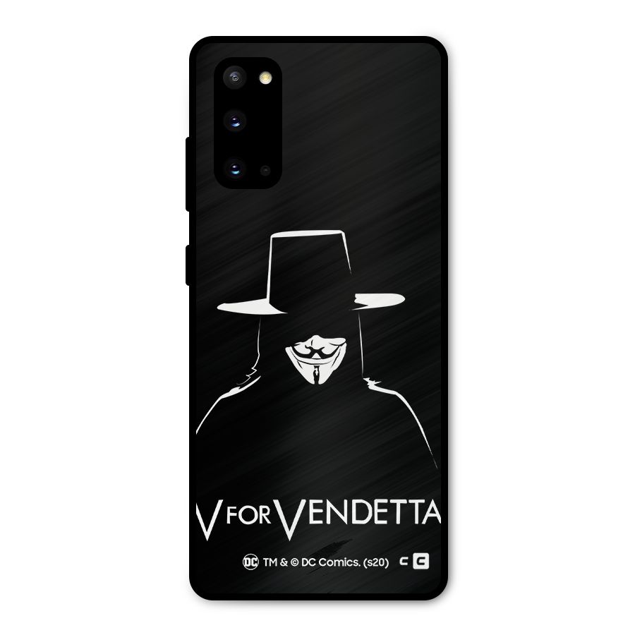 V for Vendetta Minimal Metal Back Case for Galaxy S20