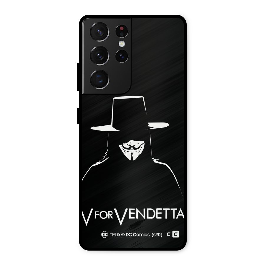 V for Vendetta Minimal Metal Back Case for Galaxy S21 Ultra 5G