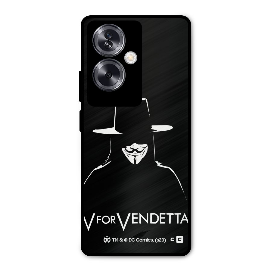 V for Vendetta Minimal Metal Back Case for Oppo A79 5G