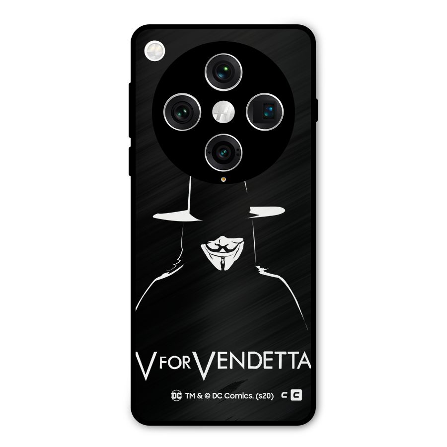 V for Vendetta Minimal Metal Back Case for Oppo Find X8 Pro