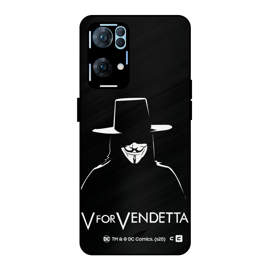 V for Vendetta Minimal Metal Back Case for Oppo Reno7 Pro 5G