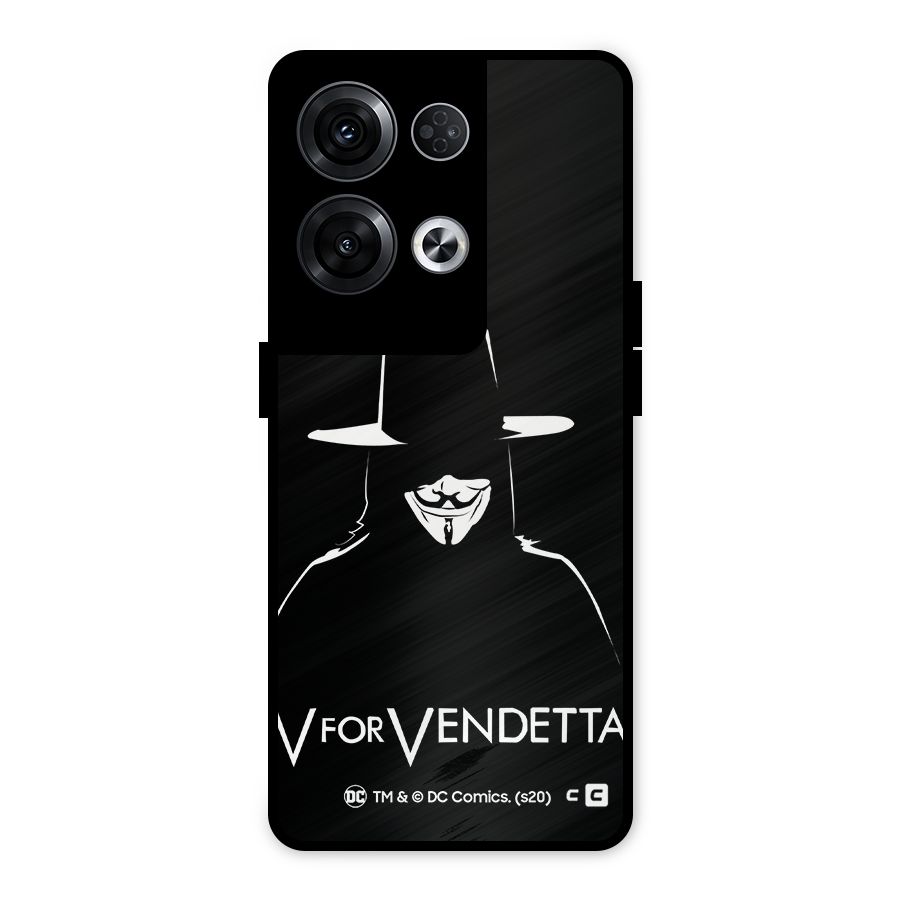 V for Vendetta Minimal Metal Back Case for Oppo Reno8 Pro 5G