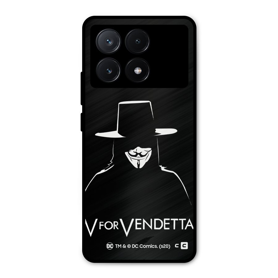 V for Vendetta Minimal Metal Back Case for Poco X6 Pro
