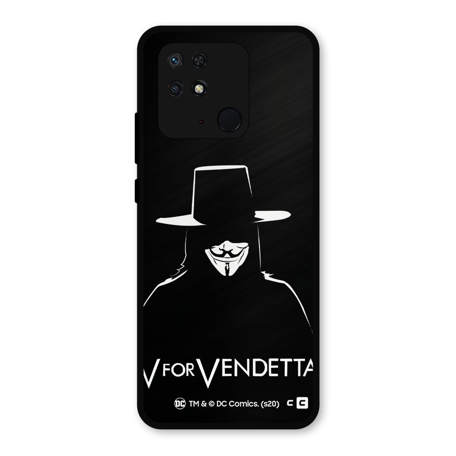 V for Vendetta Minimal Metal Back Case for Redmi 10