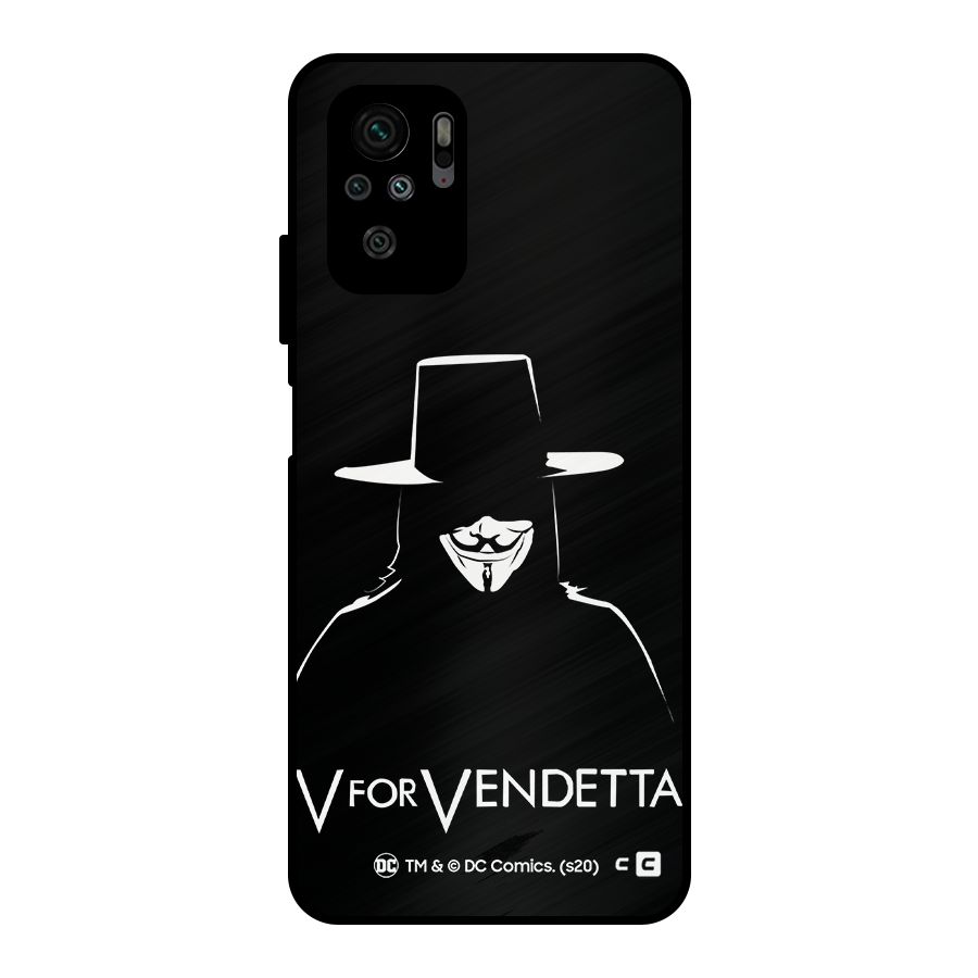 V for Vendetta Minimal Metal Back Case for Redmi Note 10S