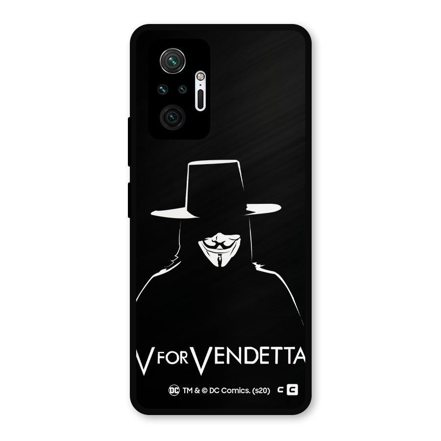 V for Vendetta Minimal Metal Back Case for Redmi Note 10 Pro