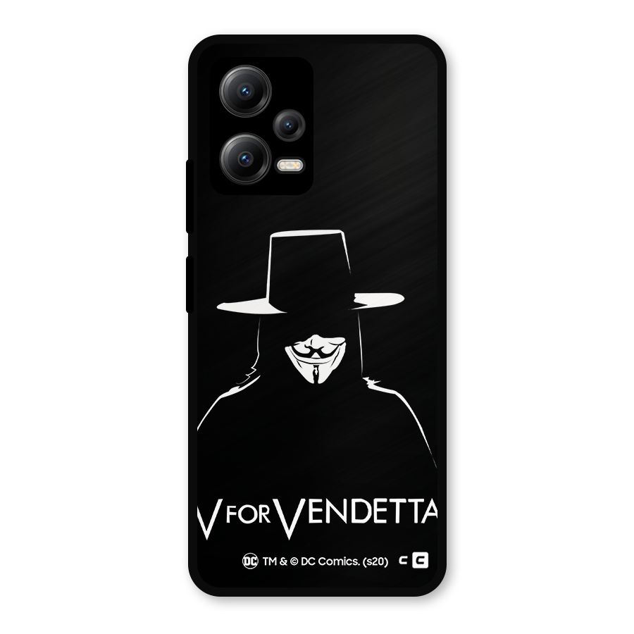 V for Vendetta Minimal Metal Back Case for Redmi Note 12 5G