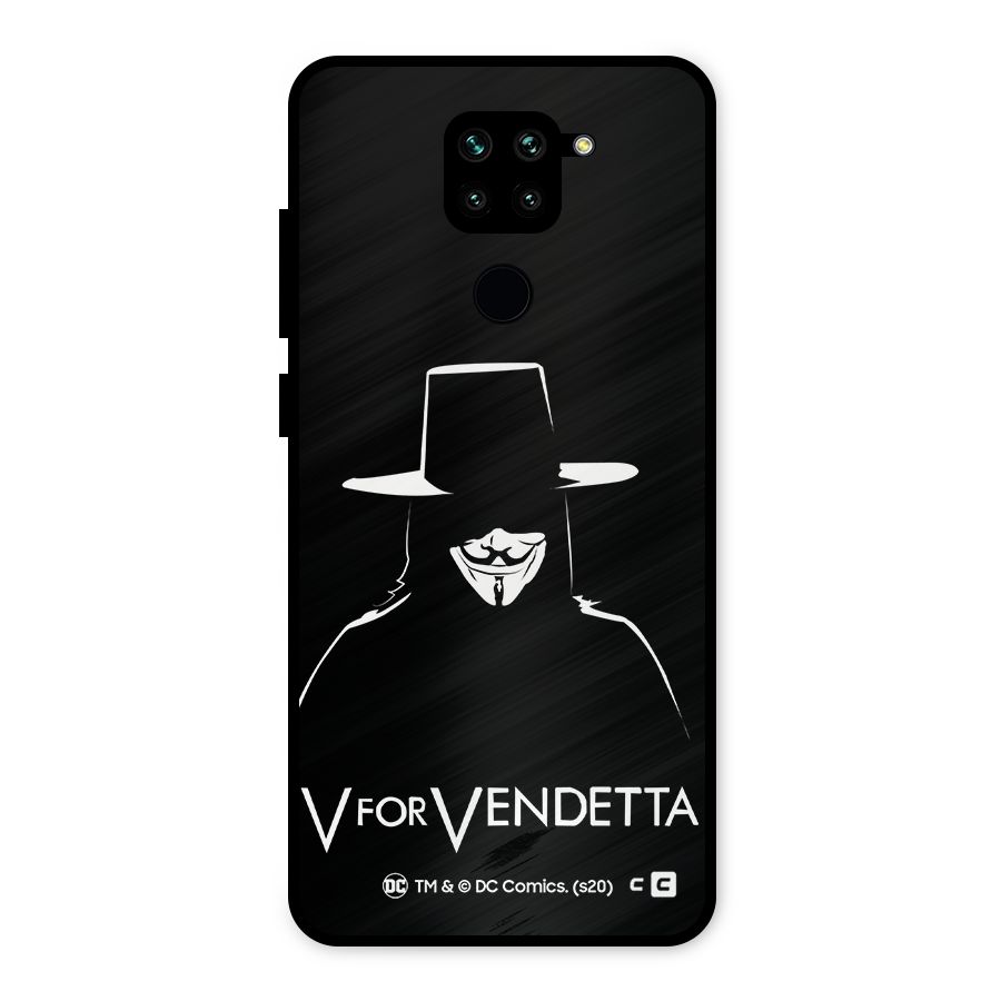 V for Vendetta Minimal Metal Back Case for Redmi Note 9