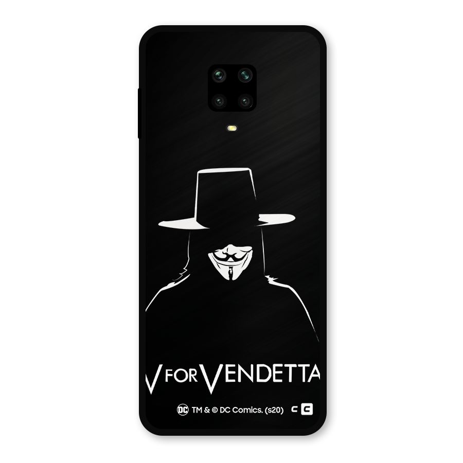 V for Vendetta Minimal Metal Back Case for Redmi Note 9 Pro