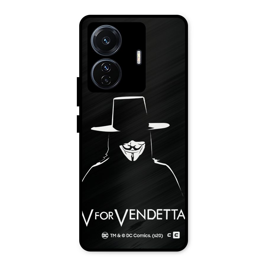 V for Vendetta Minimal Metal Back Case for Vivo T1 Pro