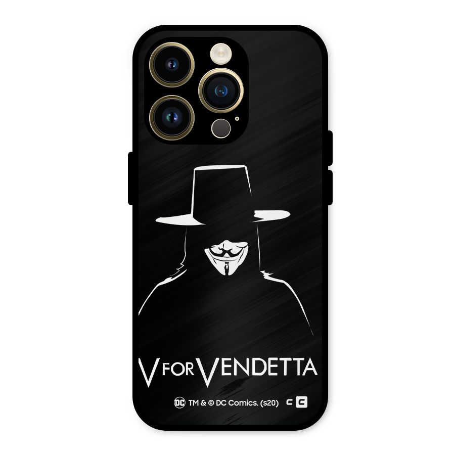 V for Vendetta Minimal Metal Back Case for iPhone 14 Pro