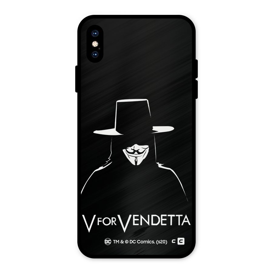 V for Vendetta Minimal Metal Back Case for iPhone XS Max