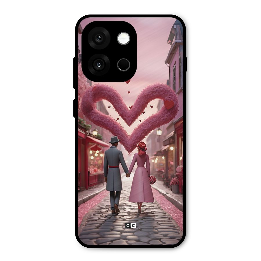 Valetines Couple Walking Metal Back Case for OnePlus 13s