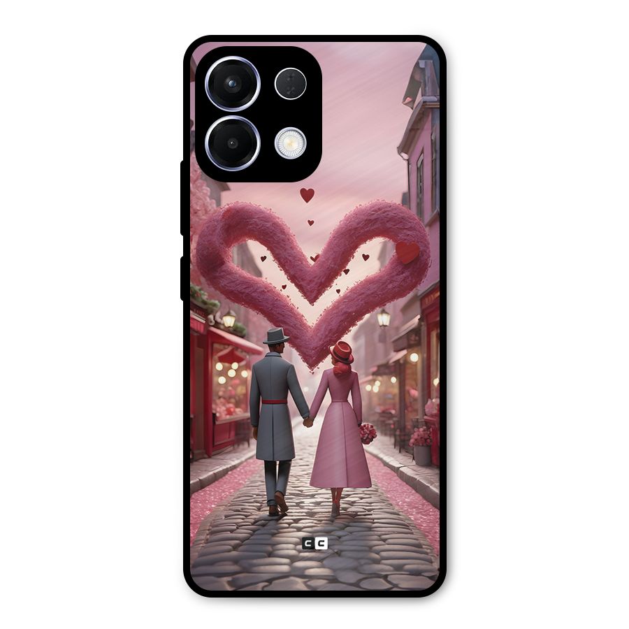 Valetines Couple Walking Metal Back Case for Oppo K13