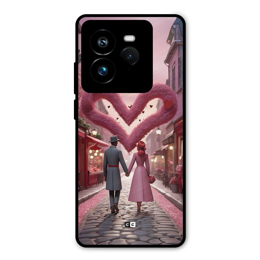 Valetines Couple Walking Metal Back Case for Realme GT 7 Pro
