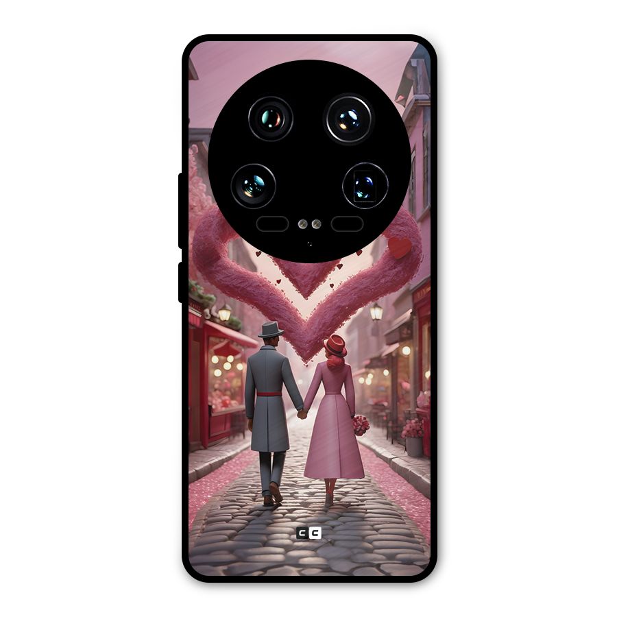 Valetines Couple Walking Metal Back Case for Xiaomi 14 Ultra