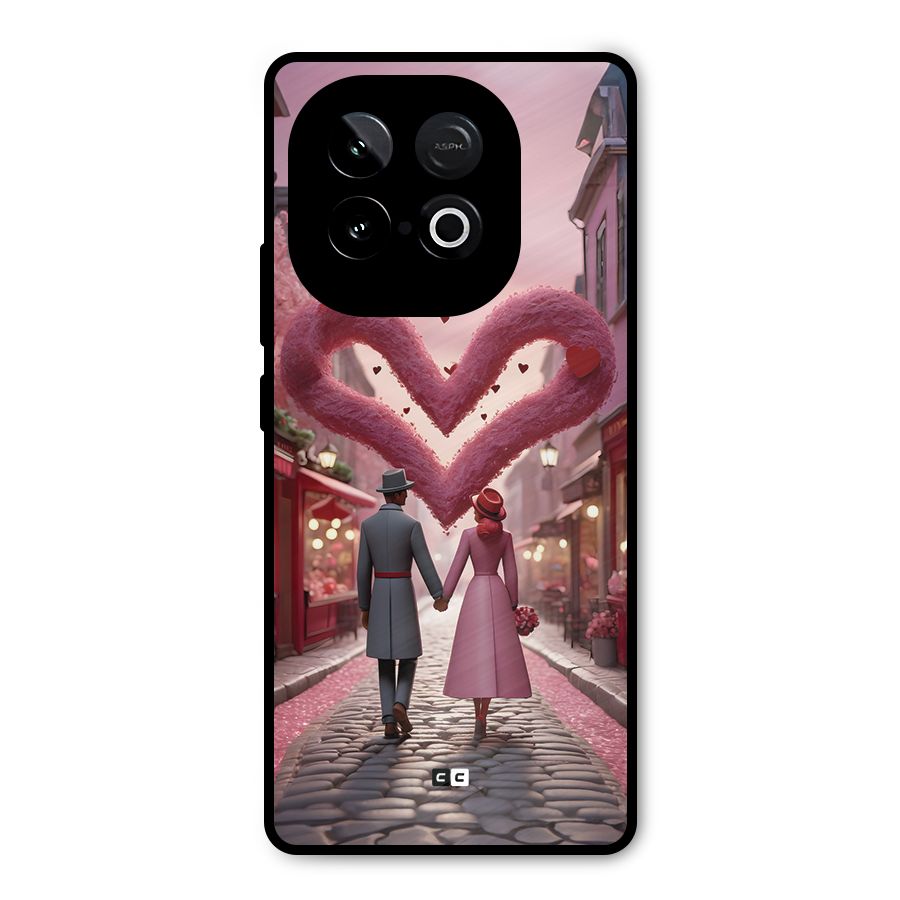 Valetines Couple Walking Metal Back Case for iQOO Neo 10