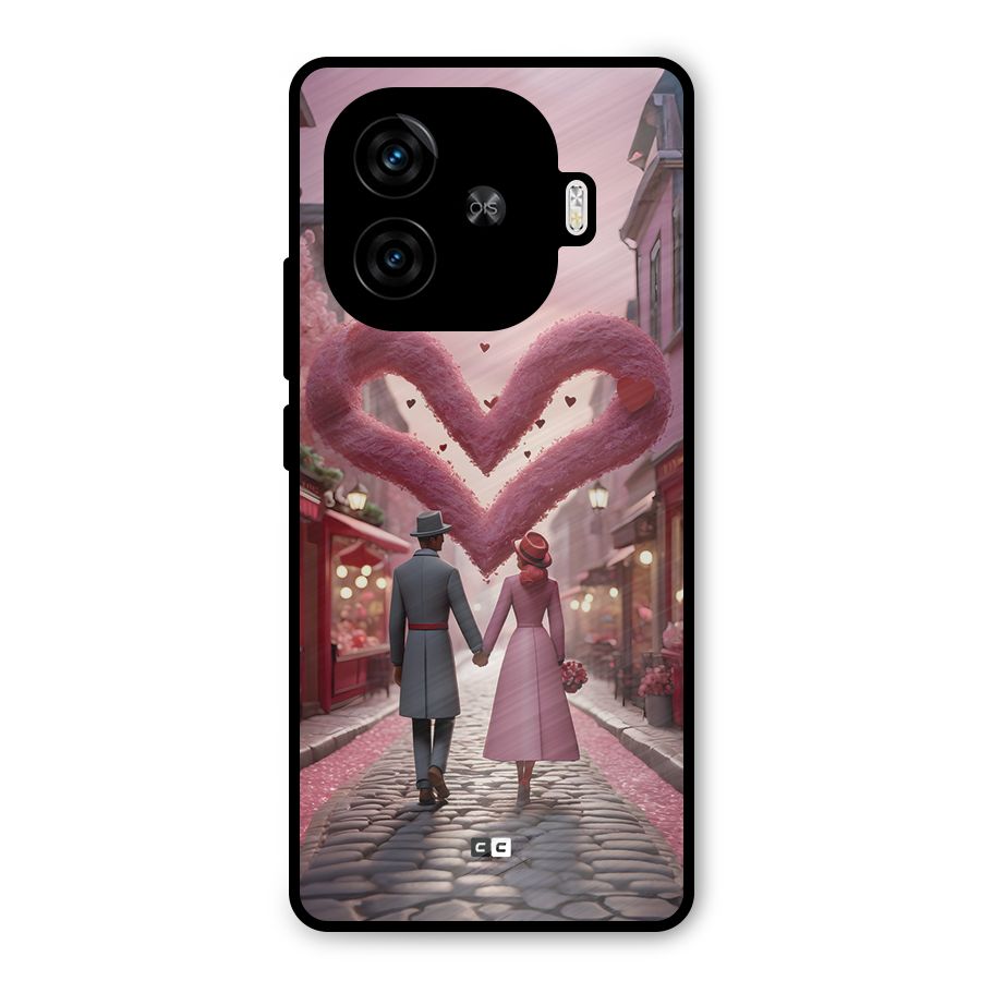 Valetines Couple Walking Metal Back Case for iQOO Neo 10R