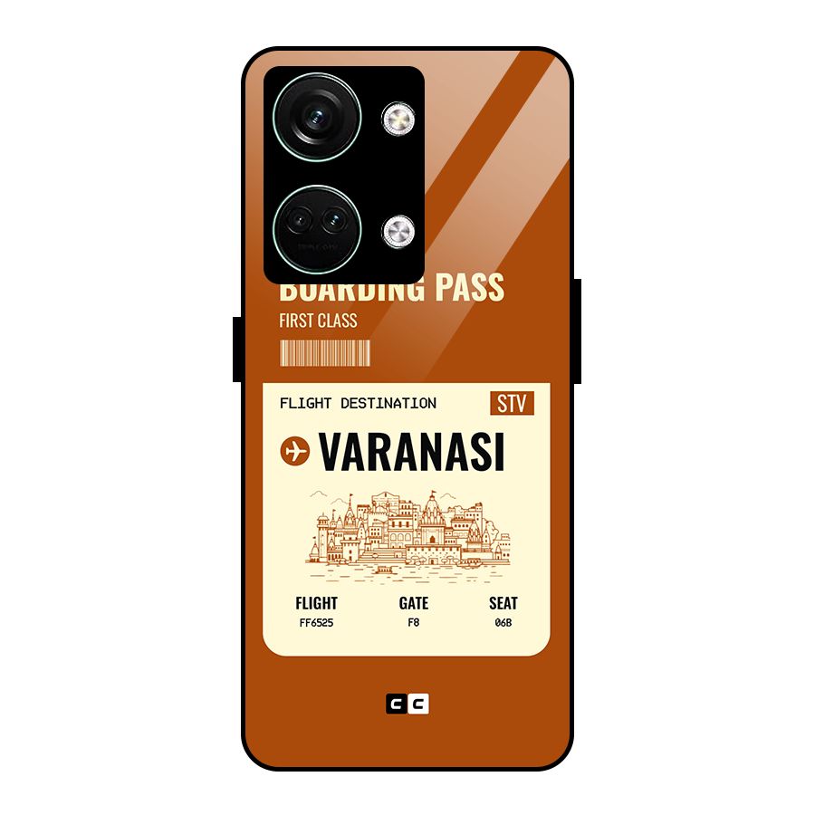 Varanasi Boarding Pass Glass Back Case for Oneplus Nord 3