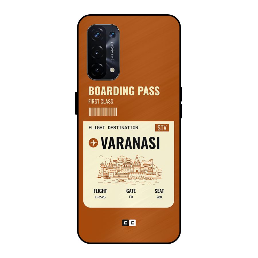 Varanasi Boarding Pass Metal Back Case for Oppo A74 5G
