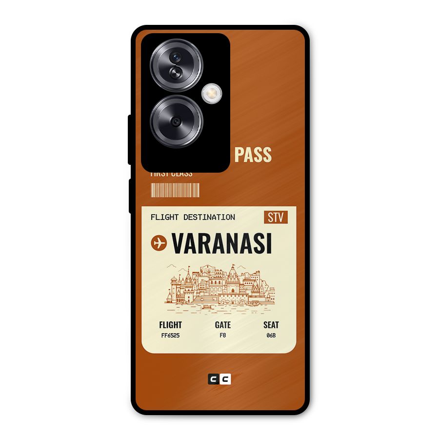 Varanasi Boarding Pass Metal Back Case for Oppo A79 5G