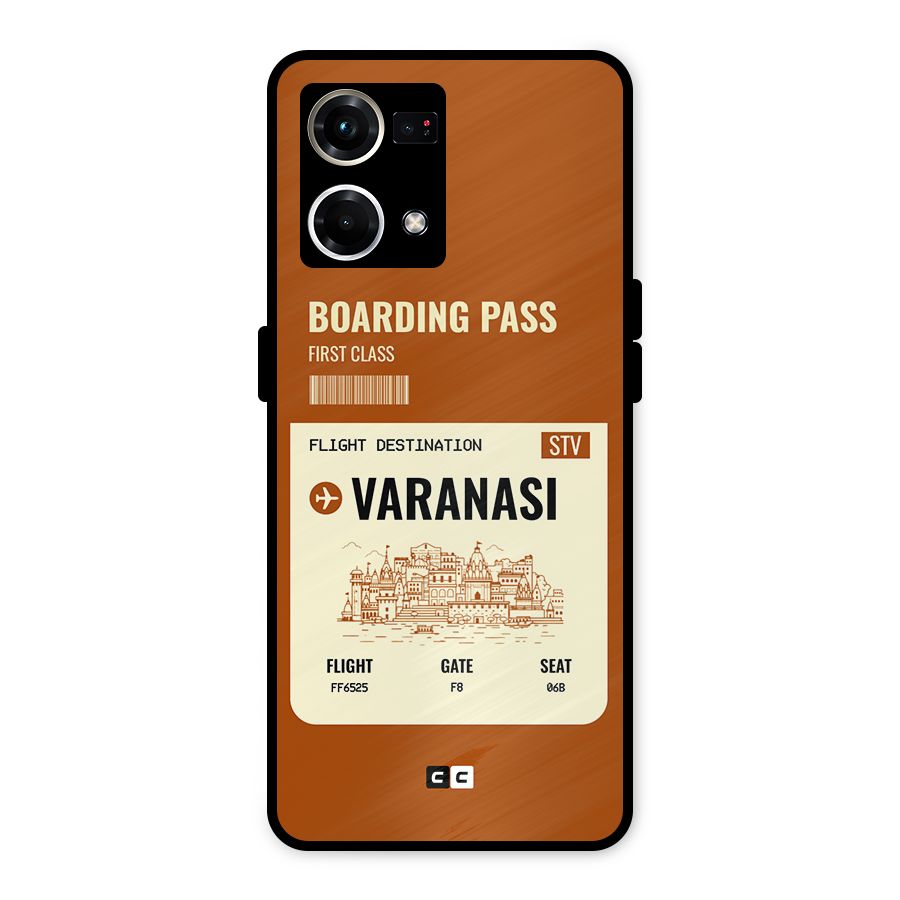 Varanasi Boarding Pass Metal Back Case for Oppo F21 Pro 4G